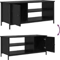 vidaXL TV Kast 100 x 40 x 45 cm Zwart Eiken Bewerkt hout