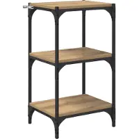 vidaXL Boekenkast 3-laags 40 x 33 x 70.5 cm Geengineerd Hout en IJzer