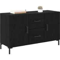 vidaXL Dressoir Zwart Eiken 100 x 36 x 60 cm Bewerkt hout