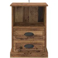 vidaXL Nachtkastje Oudhout 36 x 43 x 60 cm Bewerkt hout