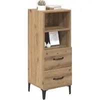 vidaXL Dressoir artisanaal eikenkleurig 34 x 34,5 x 90 cm Bewerkt hout