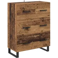 vidaXL Dressoir Oud Hout 69,5 x 34 x 90 cm Geengineerd Hout en IJzer