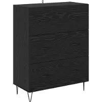 vidaXL Dressoir met lade Zwart Eiken 69,5 x 34 x 90 cm