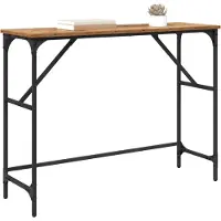 vidaXL Wandtafel Oudhout 100 x 32 x 75 cm Bewerkt hout