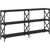 vidaXL Wandtafel Zwart Eiken 156 x 28 x 80,5 cm Bewerkt hout