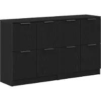 vidaXL Dressoir 2 pcs Zwart Eiken 60 x 30 x 70 cm Bewerkt hout