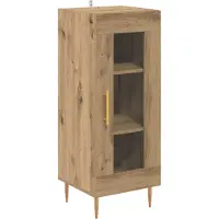 vidaXL Dressoir artisanaal eikenkleurig 34 x 34,5 x 90 cm Bewerkt hout