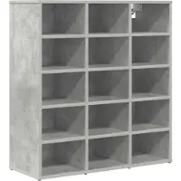 vidaXL Schoenenkast 77,5 x 30 x 83,5 cm Bewerkt hout Betongrijs