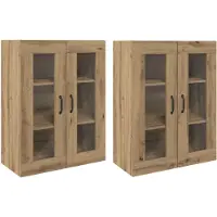 vidaXL Wandgemonteerde Kasten 2 st artisanaal eikenkleurig