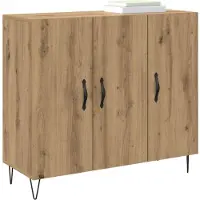vidaXL Dressoir Artisan Eiken 90 x 32,5 x 80 cm Bewerkt hout