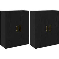 vidaXL Wandkast 2 pcs Zwart Eiken 69,5 x 34 x 90 cm Bewerkt hout