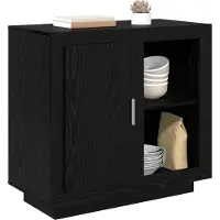 vidaXL Dressoir Zwart Eiken 80 x 40 x 75 cm Bewerkt hout