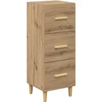 vidaXL Dressoir artisanaal eikenkleurig 34.5 x 34 x 90 cm Bewerkt hout