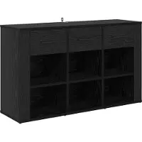 vidaXL Dressoir Zwart Eiken 100 x 30 x 59,5 cm Bewerkt hout