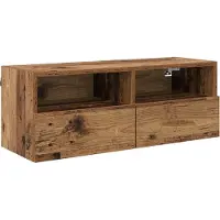 vidaXL TV Wandkasten 2 st Oud Hout Bewerkt hout