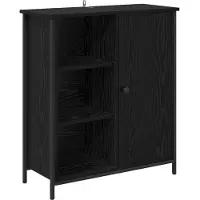 vidaXL Dressoir Zwart Eiken 70 x 30 x 80 cm Bewerkt hout