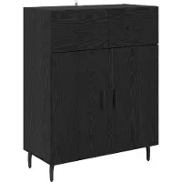 vidaXL Dressoir Zwart Eiken 69,5 x 34 x 90 cm Bewerkt hout