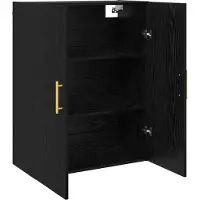 vidaXL Wandkast Zwart Eiken 69,5 x 34 x 90 cm Bewerkt hout