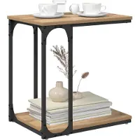 vidaXL Bijzettafel Artisan Eiken 50 x 35 x 52 cm Bewerkt hout