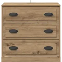 vidaXL Dressoir Artisan Eiken 70 x 35,5 x 67,5 cm Bewerkt hout