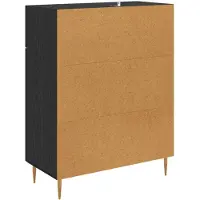 vidaXL Dressoir Zwart Eiken 69,5 x 34 x 90 cm Bewerkt hout