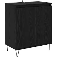 vidaXL Dressoir Zwart Eiken 60 x 35 x 70 cm Bewerkt hout