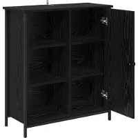 vidaXL Dressoir Zwart Eiken 70 x 30 x 80 cm Bewerkt hout