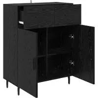 vidaXL Dressoir, zwart, eikenlook, 69,5 x 34 x 90 cm, houtvezel