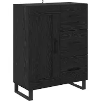 vidaXL Dressoir met lade Zwart Eiken 69,5 x 34 x 90 cm