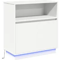 vidaXL LED Dressoir Wit 71 x 34,5 x 75 cm Bewerkt hout