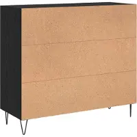 vidaXL Dressoir Zwart Eiken 90 x 32,5 x 80 cm Bewerkt hout
