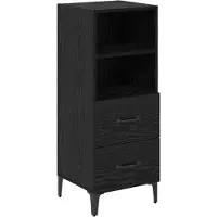 vidaXL Dressoir Zwart eiken 34 x 34,5 x 90 cm Bewerkt hout