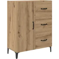 vidaXL Dressoir Artisan Eiken 69,5 x 34 x 90 cm Bewerkt hout