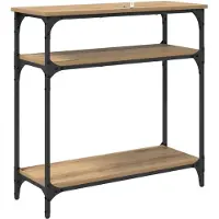 vidaXL Wandtafel Artisan Eiken 75 x 29 x 75 cm Bewerkt hout