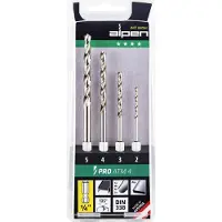 Alpen 0000110804100 ATM HSS Metaal-spiraalboorset 4-delig 2 mm, 3 mm, 4 mm, 5 mm 1/4 (6.3 mm) buitenvierkant 1 stuk(s)
