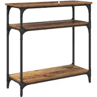 vidaXL Wandtafel Oud Hout 75 x 29 x 75 cm Bewerkt hout