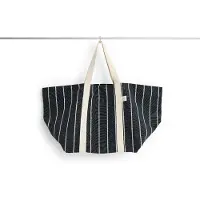 HAY - Outdoor Market Picnic Bag - Medium - Zwart met Beige Streep