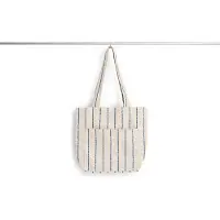 HAY Outdoor Market Draagtas Beige with blue stripe
