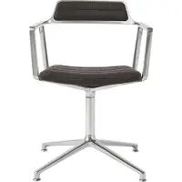 Vipp 452 Draaistoel Met Voeten Gepolijst Aluminium / Tide - Bureaustoelen Textiel Dark Brown - 4525222G01V2SOL4F