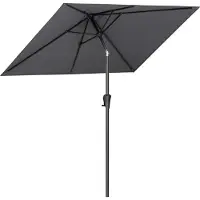LifeGoods Parasol - Tuin - 210x140cm - 30° Kantelbaar - Waterdicht - UPF50+ - Donkergrijs