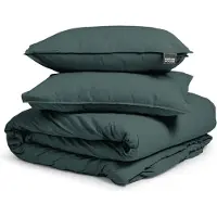 Dreamhouse dekbedovertrek Stone Washed - Katoen - Donker groen - 140x220