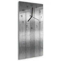 Tulup Wandklok - Staal Klok Glas Met Opdruk - 30x60 cm - Zilver Moderne Wandklok Glas - Zwarte Handen - Rechthoekige Wandklok - Decoratieve Glazen Klok - Glazen Wandklok Design