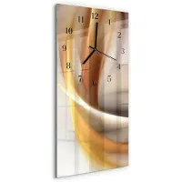 Tulup Wandklok - Abstractie Gekleurde Glazen Klok - 30x60 cm - Veelkleurig Glazen Klok Met Print - Zwarte Handen - Rechthoekige Wandklok - Decoratieve Glazen Klok - Glazen Wandklok Design