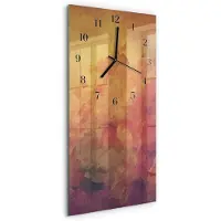 Tulup Wandklok - Patroon Glazen Klok Met Print - 30x60 cm - Veelkleurig Moderne Glazen Wandklok - Zwarte Handen - Rechthoekige Wandklok - Decoratieve Glazen Klok - Glazen Wandklok Design