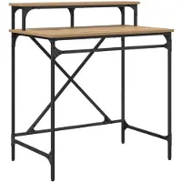 vidaXL Bureau Artisan Eiken 80 x 50 x 90 cm Bewerkt hout