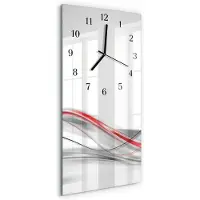 Tulup Wandklok - Kromme Moderne Glazen Wandklok - 30x60 cm - Veelkleurig Wandklok Glas Met Motief - Zwarte Handen - Rechthoekige Wandklok - Klok Glas Met Opdruk - Moderne Wandklok Glas