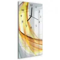 Tulup Wandklok - Abstractie Decoratieve Glazen Klok - 30x60 cm - Veelkleurig Glazen Wandklok Design - Zwarte Handen - Rechthoekige Wandklok - Moderne Wandklok Glas - Wandklok Glas Decoratie