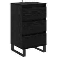 Syfax Dressoir met lade Zwart eiken Bewerkt hout