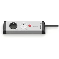 Ehmann 0218x00022301 Stekkerdoos met schakelaar 2-voudig Grijs, Zwart Randaarde stekker 1 stuk(s)