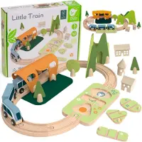 Classic World Klassieke wereldgestuurde spoorlijn houten trein + vormsorteerder 40 stuks.